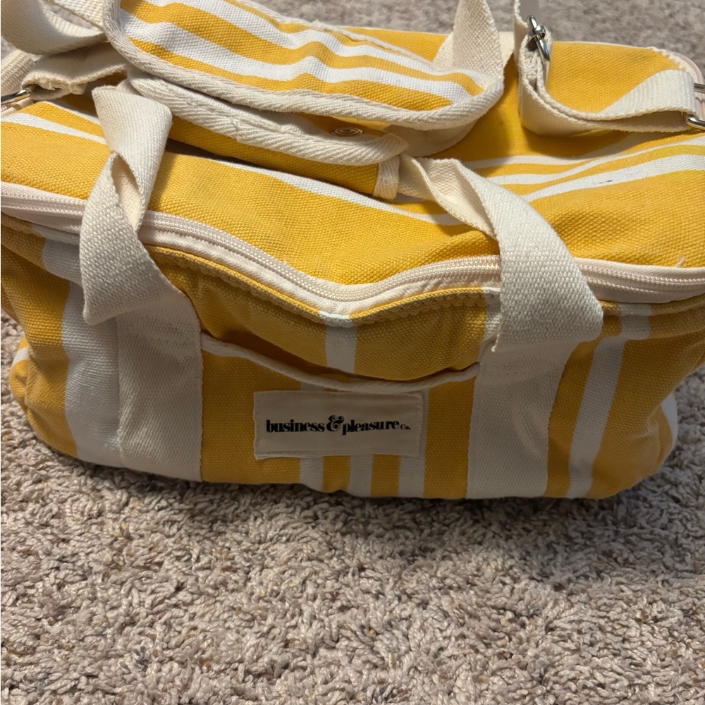 Yellow Stripe Canvas Tote Bag